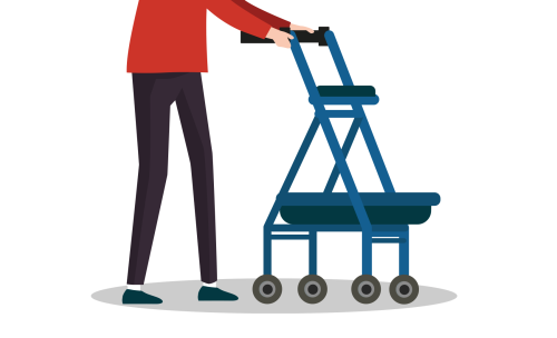vrouw met rollator