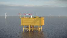Impressie van het GW-platform op zee